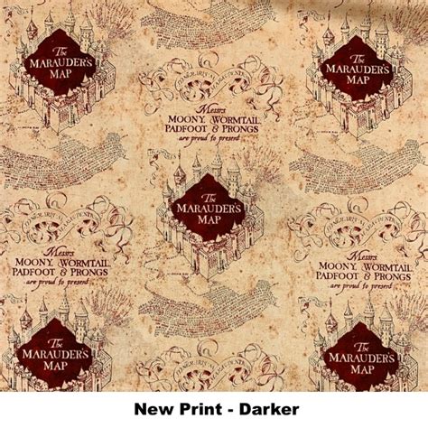 Old Lighter Harry Potter Marauders Map Fabric The Quilt Shop