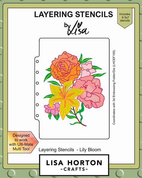 Lisa Horton Crafts Lily Bloom X Layering Stencils