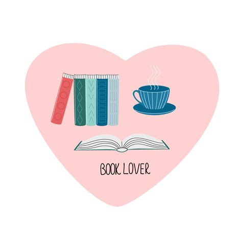 Reading lovers. Books stickers. Decorative vector design elements. The ...