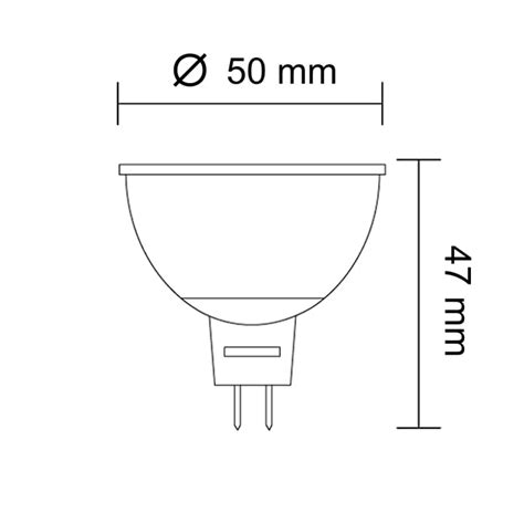 Zarowka Led Mr16 12V 2W Ecolight Wymiary