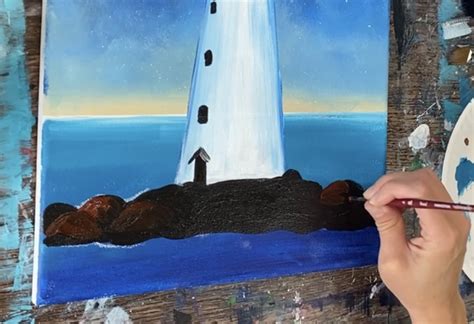 Lighthouse Painting - Acrylic Online Tutorial