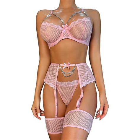 Mo Finance Bsjyifan Garter Lingerie For Women Sexy Lace Lingerie Fishnet Matching Piece