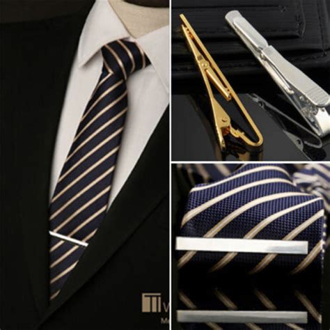 ️ Зажим или булавка для галстука Metal Silver Gold Simple Necktie Tie ...