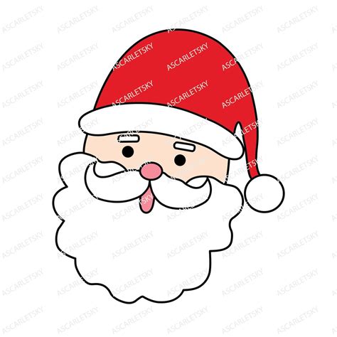 Santa Claus Svg Santa Svg Santa Face Svg Christmas Svg Digital File