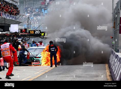 Melbourne Australia St Apr A Large Fire In The Pits For