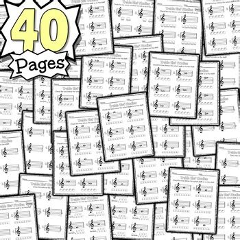 40 Treble Clef Worksheets | Tests Quizzes Homework Reviews or Sub Work!