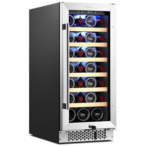 Yeego 15 In W 33 Bottle Capacity Black Built In Freestanding Wine Cooler In The Wine Coolers