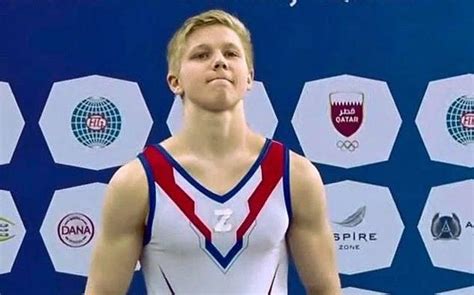 Russian Gymnast Displays Pro War Z Symbol While Standing Next To