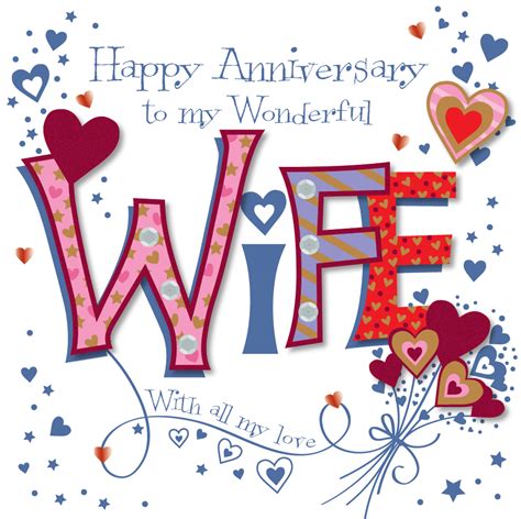 Wonderful Wife Happy Anniversary Greeting Card | Cards | Love Kates