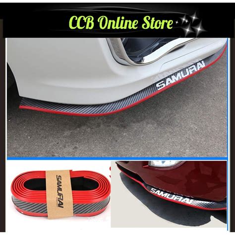 Samurai Rubber Skirt M Car Front Lip Cm Carbon Red Line Shopee