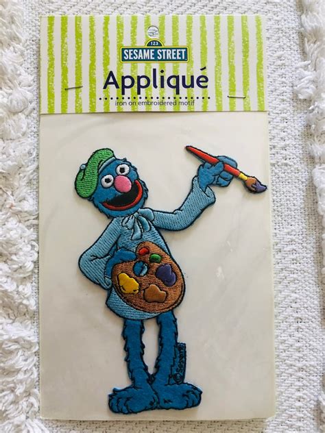 Vintage Sesame Street, Cookie Monster, Appliqué, Iro… - Gem