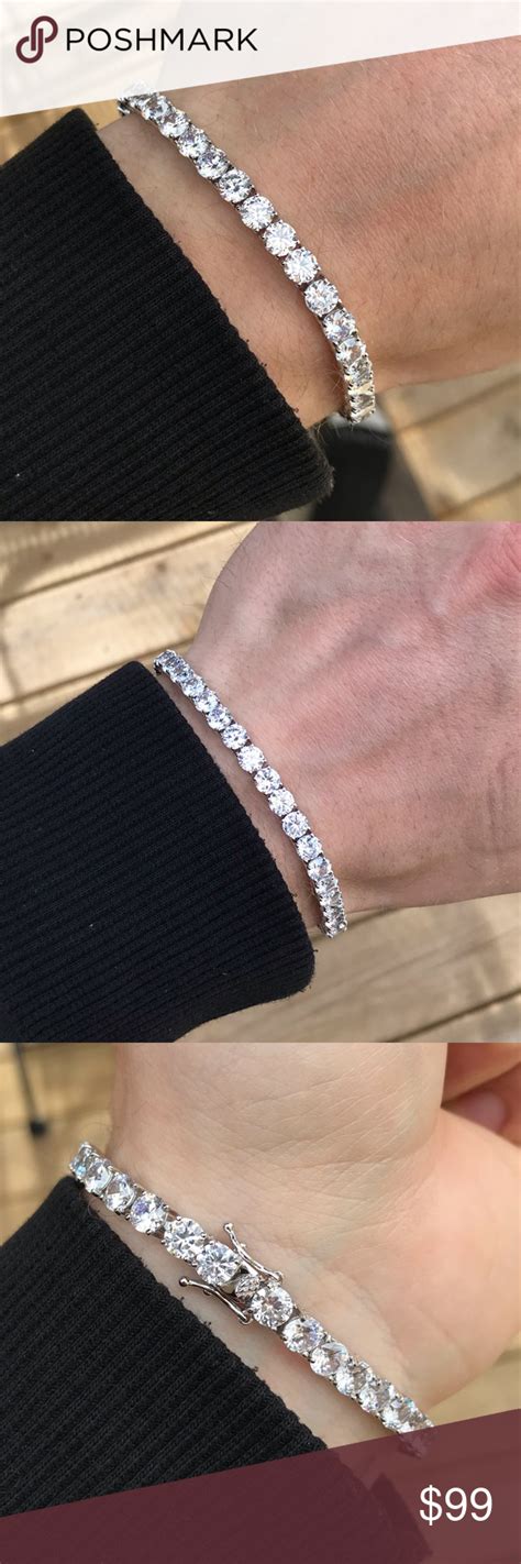 5mm Tennis Bracelet 925 Silver Mens Accessories Jewelry Tennis