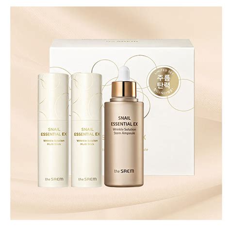 THE SAEM Snail Essential EX Wrinkle Solution Multi Stick & Stem Ampoule ...
