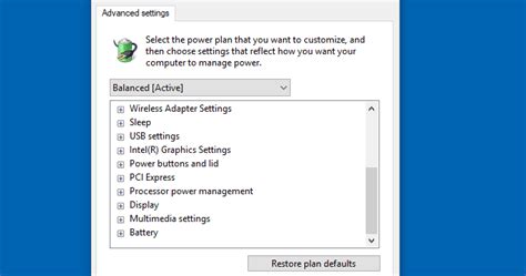 Ways To Customize Power Options Advanced Settings In Windows 10