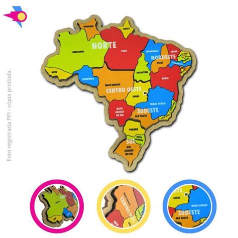 Quebra Cabe A Mapa Do Brasil Infantil Por Regi Es Maninho Quebra