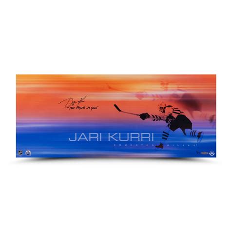 Jari Kurri Autographed & Inscribed "19 Playoff Goals" 26 x 11 – Super ...