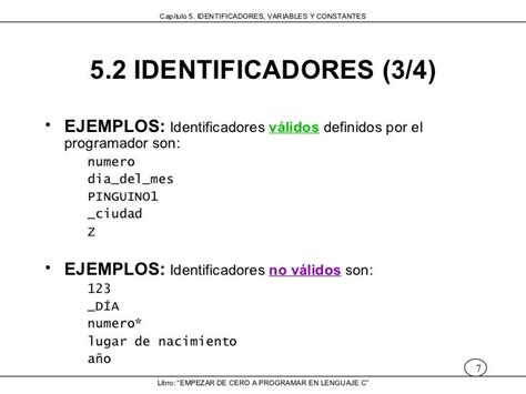 Identificadores Variables Y Constantes