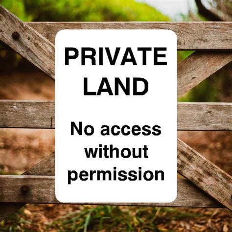 Private Land No Access Without Permission Portrait Sign