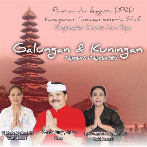 Dprd Kabupaten Tabanan Mengucapkan Selamat Hari Raya Galungan