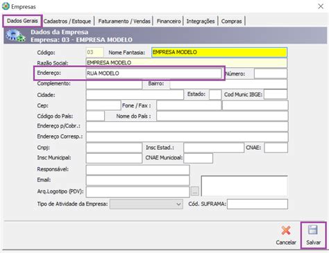 E Como Atualizar O Endere O Da Empresa Base De Conhecimento Erp