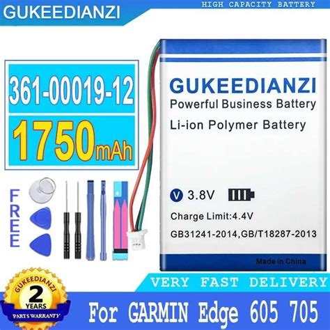 GUKEEDIANZI High Quality Battery 361 00019 12 Para Sa GARMIN Edge 605