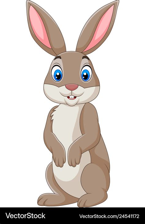 Cartoon Happy Rabbit Isolated On White Background Vector Image