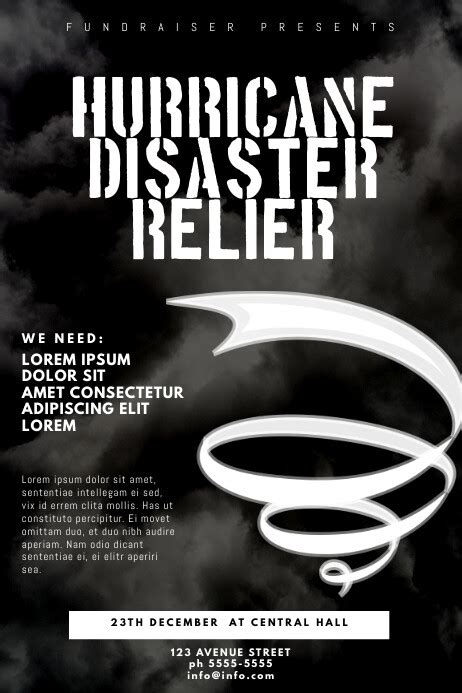 hurricane disaster relief flyer template | PosterMyWall