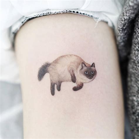 Siamese Cat Tattoo Placed On The Upper Arm