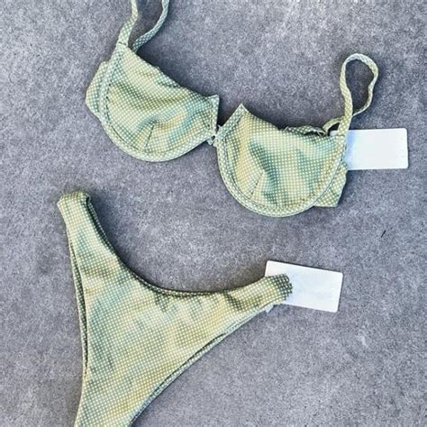 Cute Green Leaf Two Piece Leaf Bikini On Luulla
