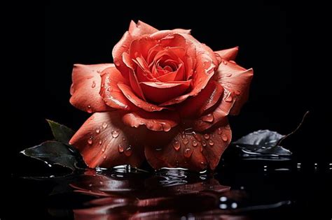 Premium Photo Fading Beauty Single Rose With Falling Petals Closeup