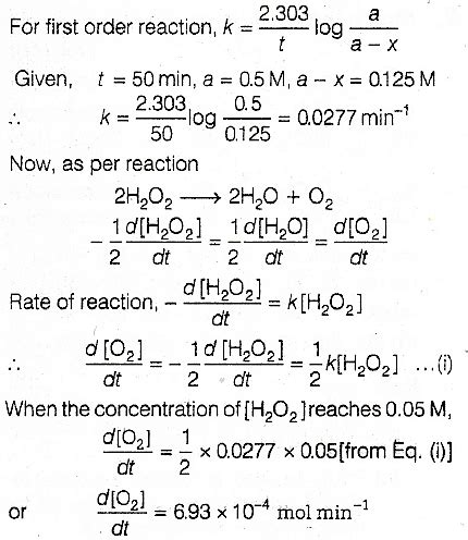 Decomposition of H2O2 follows a first order reaction. In 50 min, the ...