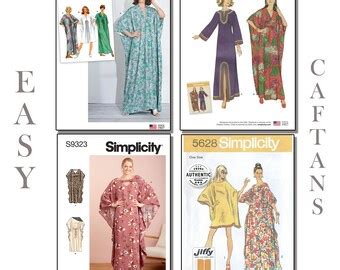 Misses One Size Vintage Jiffy Caftan Simplicity Sewing Pattern 5628 Etsy