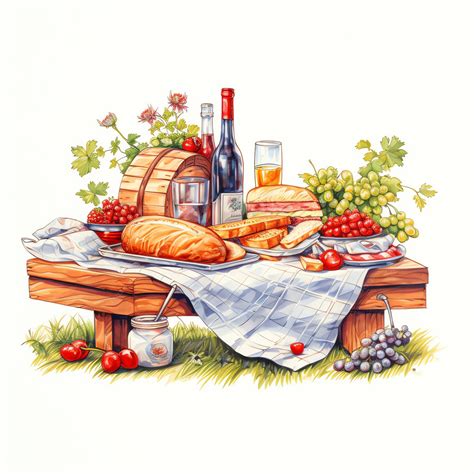 Premium Photo | Beautiful Picnic scene clipart illustration