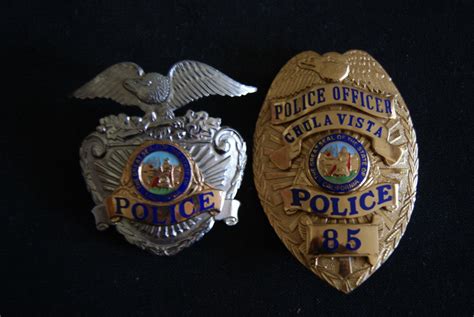 Chula Vista California. Rare Police Officer Badge & Hat Badge, Hmk, L.a ...