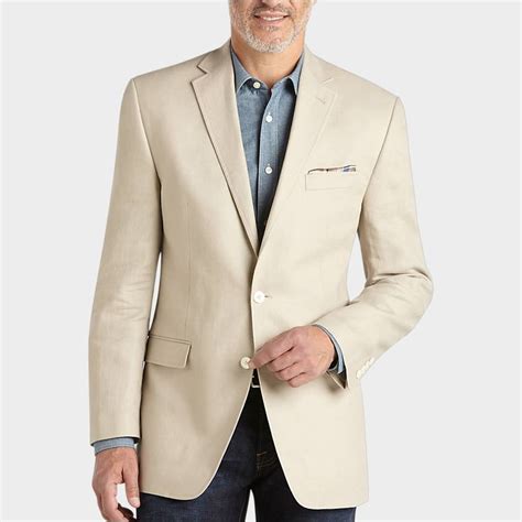 Lauren By Ralph Lauren Tan Linen Classic Fit Sport Coat Classic Fit