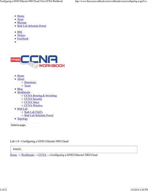 Configuring A Gns Ethernet Nio Cloud Free Ccna Workbook Pdf