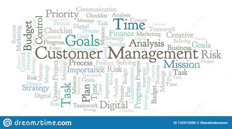 Customer Management Word Cloud Made With Text Only Stock Illustration