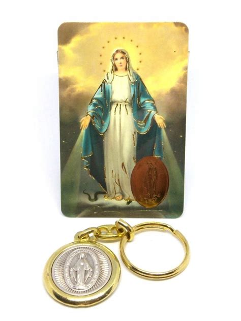 Miraculous Medal Prayer Card and Keyring - Piety Stall