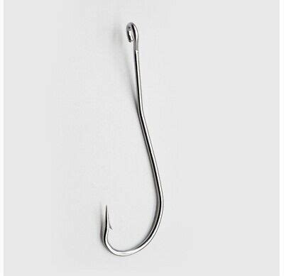 50Pcs Eel Hook Stainless Steel Kirbed Bent Shank Jig Worm Hooks Size 4