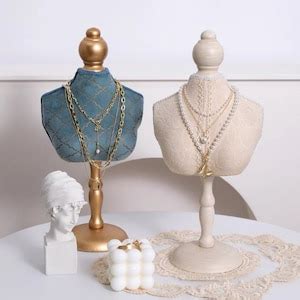 Retro Necklace Display Bust Jewelry Display Stand Jewelry Etsy