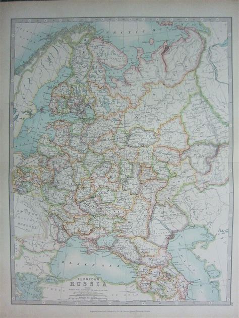 Map European Russia Finland Poland Crimea Caucasia Ebay