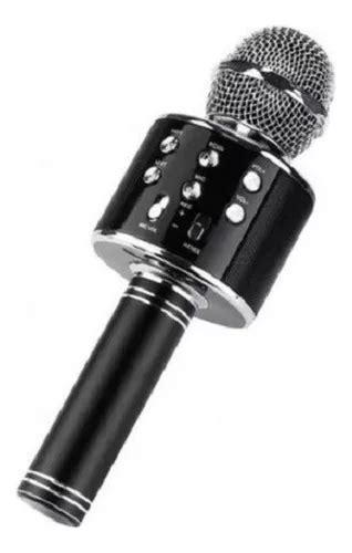 Micrófono Bluetooth inalámbrico Youtuber Reporter Karaoke color negro