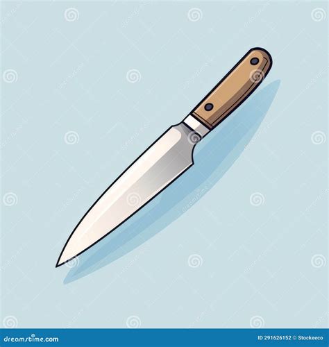 Simplistic Cartoon Kitchen Knife Illustration Minimalist 2d Game Art