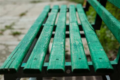 Premium Photo | Green bench in the garden