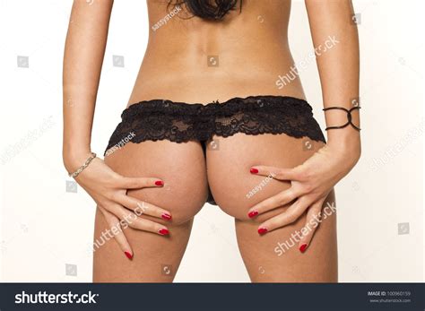 Стоковая фотография 100960159 Sexy Woman Ass Lingerie On White Shutterstock
