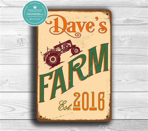 CUSTOM FARM SIGN Personalized Farm Signs Vintage Style Farm - Etsy