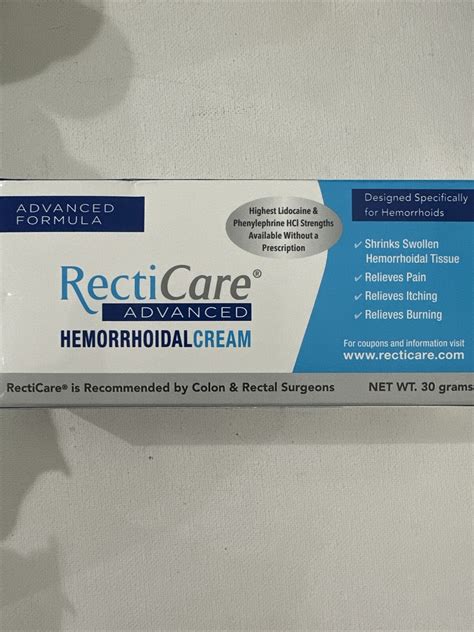 Recticare Anorectal Cream Hemorrhoids Grams Free Shipping