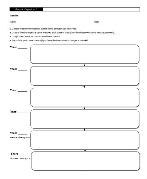 Printable Timeline Graphic Organizer