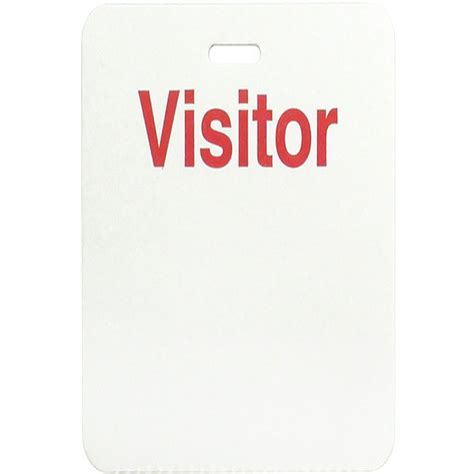 Slotted non-expiring badge (handwritten) with printed "VISITOR