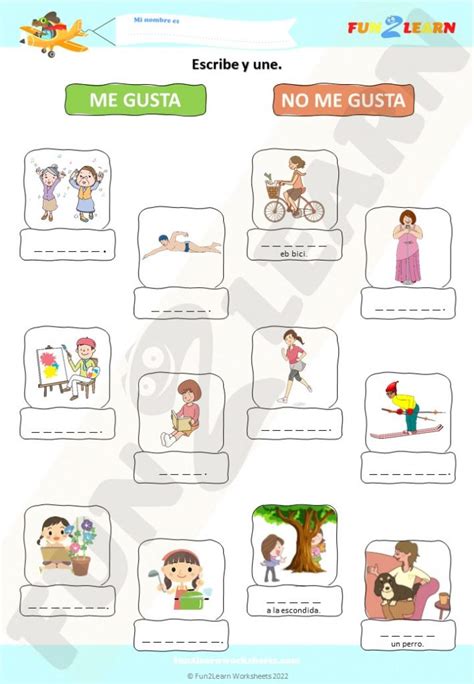 ¿que Te Gusta Hacer Super Simple Español Free Worksheet Fun2learn